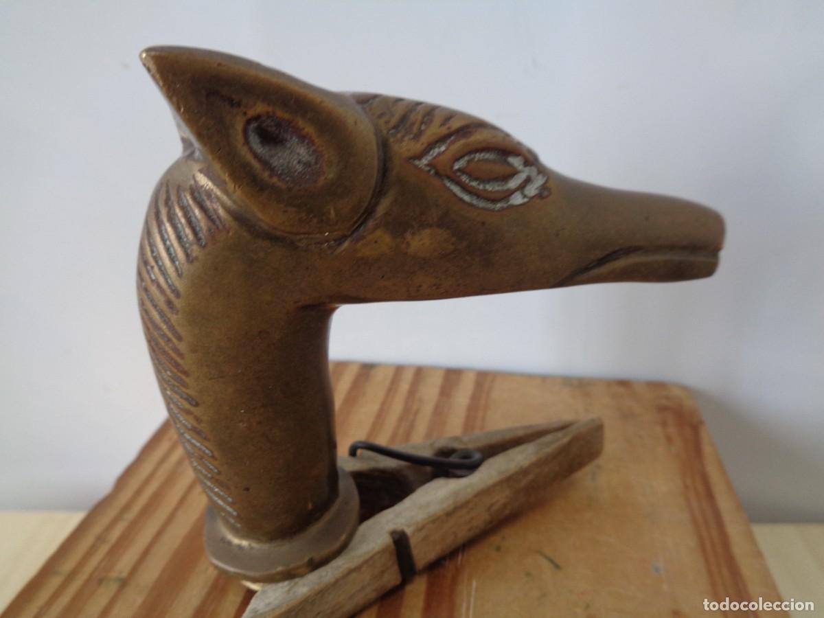 Antig&uuml;edades: &iexcl;&iexcl; Perro GALGO. Mango d BASTON. BRONCE - ANTIGUO. !! C-6. - Foto 6