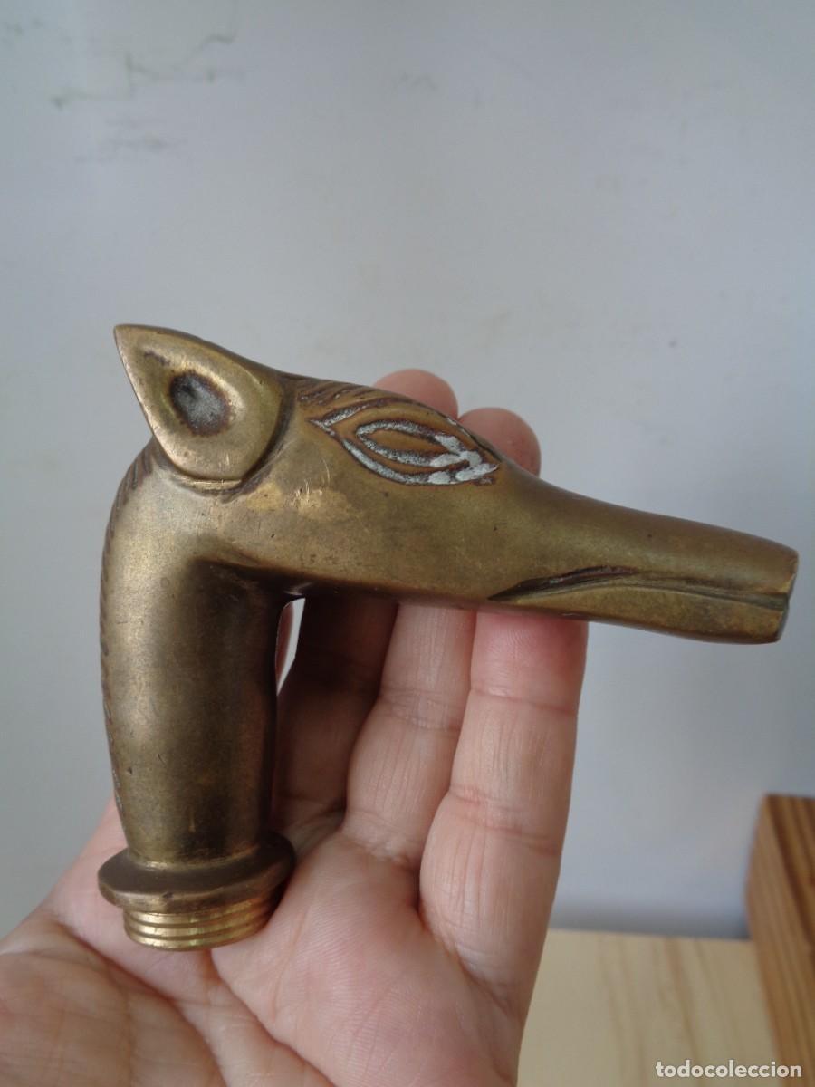 Antig&uuml;edades: &iexcl;&iexcl; Perro GALGO. Mango d BASTON. BRONCE - ANTIGUO. !! C-6. - Foto 7