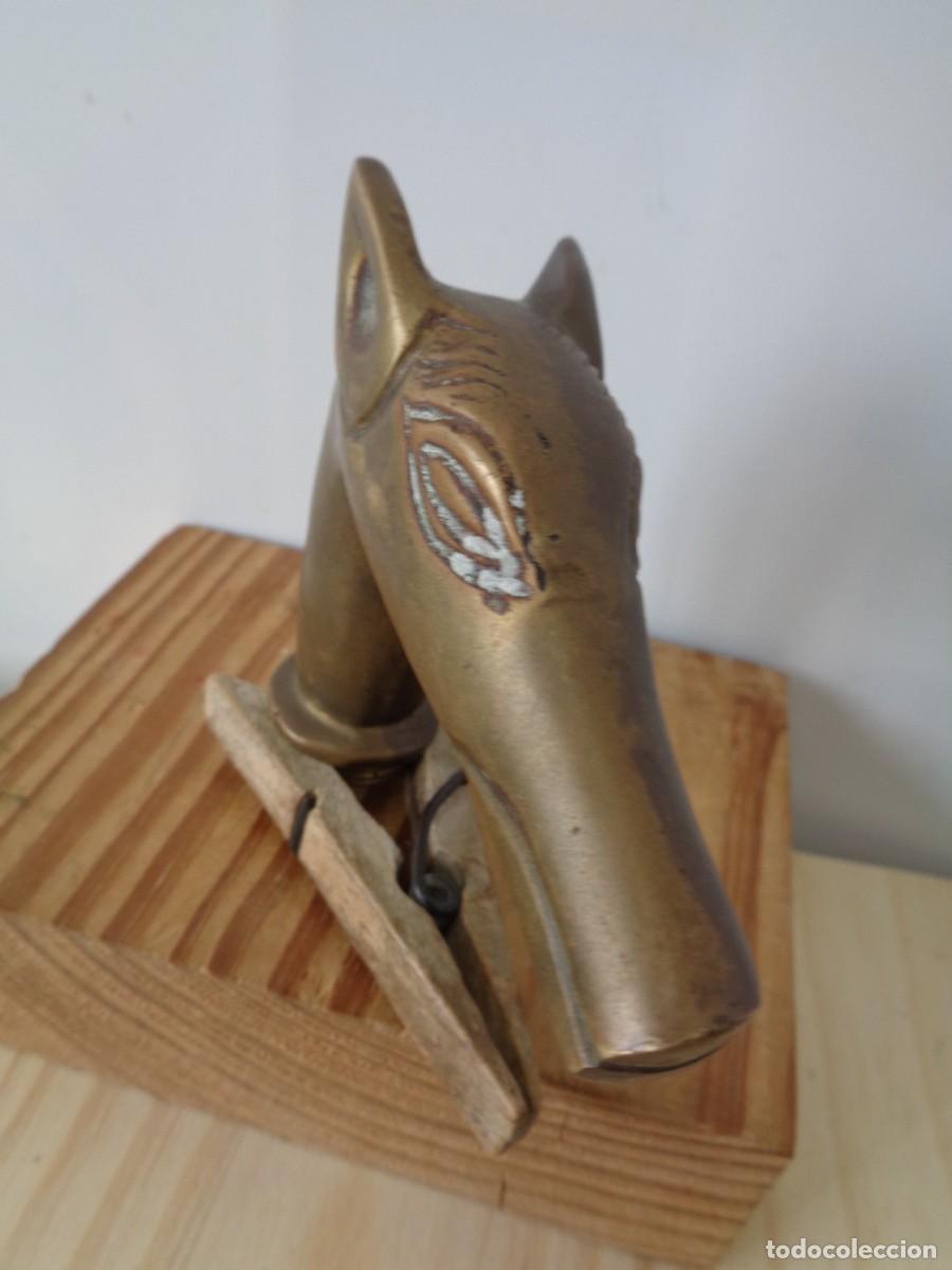 Antig&uuml;edades: &iexcl;&iexcl; Perro GALGO. Mango d BASTON. BRONCE - ANTIGUO. !! C-6. - Foto 9