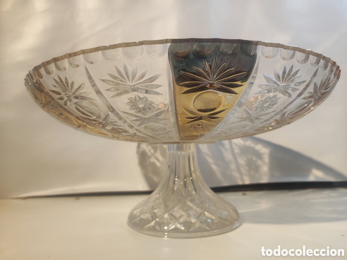 Antig&uuml;edades: Bandeja de cristal tallado - Foto 2