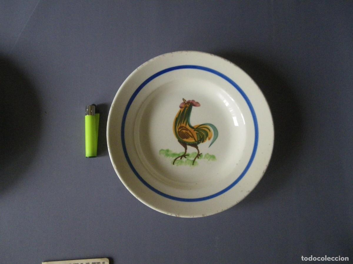 Antig&uuml;edades: PLATO GALLO MANISES VER.. - Foto 3