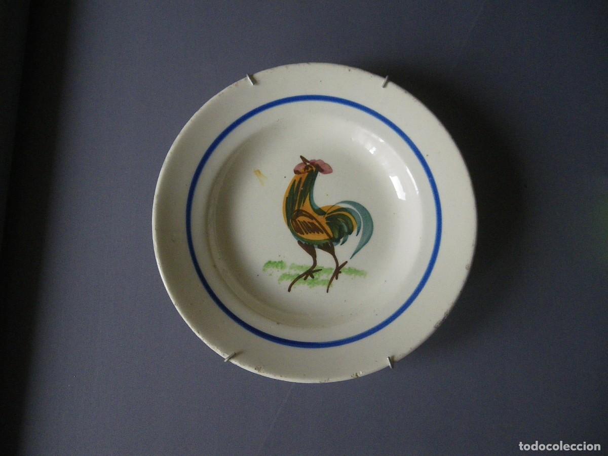 Antig&uuml;edades: PLATO GALLO MANISES VER.. - Foto 1