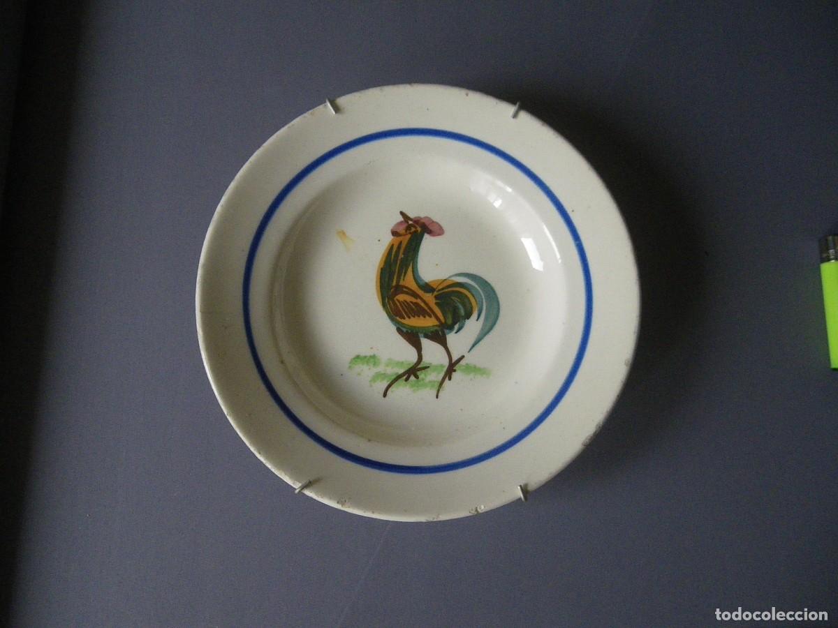 Antig&uuml;edades: PLATO GALLO MANISES VER.. - Foto 4