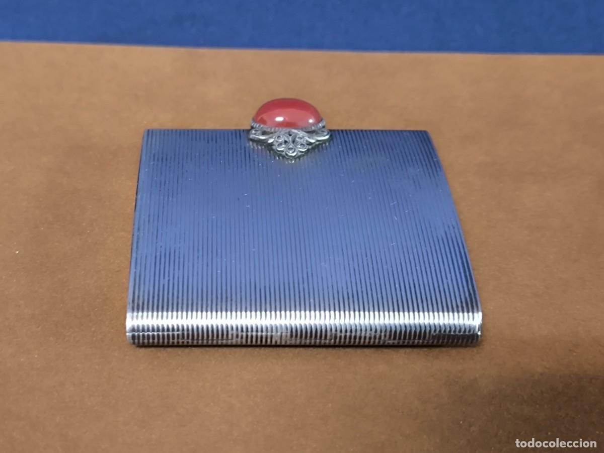 Antig&uuml;edades: POLVERA DE PLATA CON PIEDRA TIPO AGATA - Foto 5