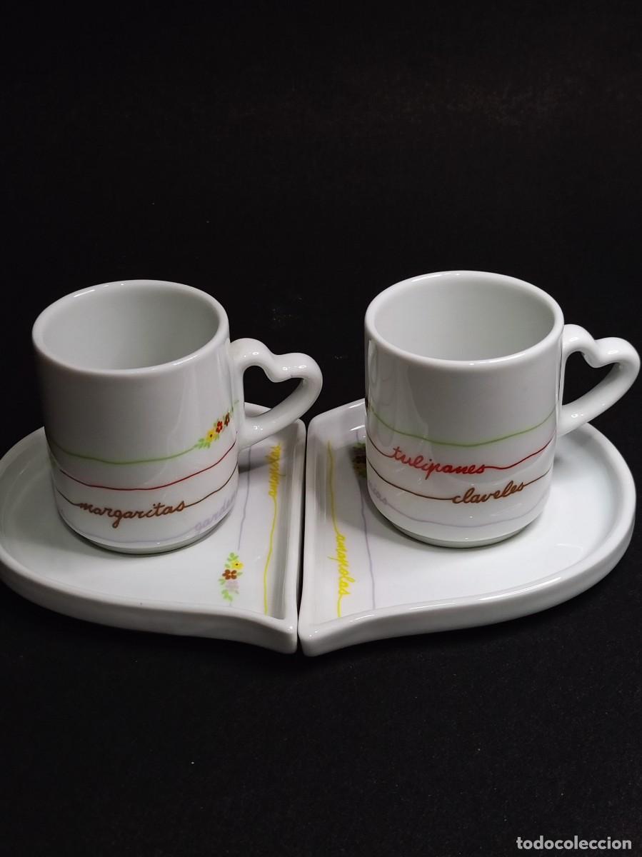 Antig&uuml;edades: conjunto de tazas corazon