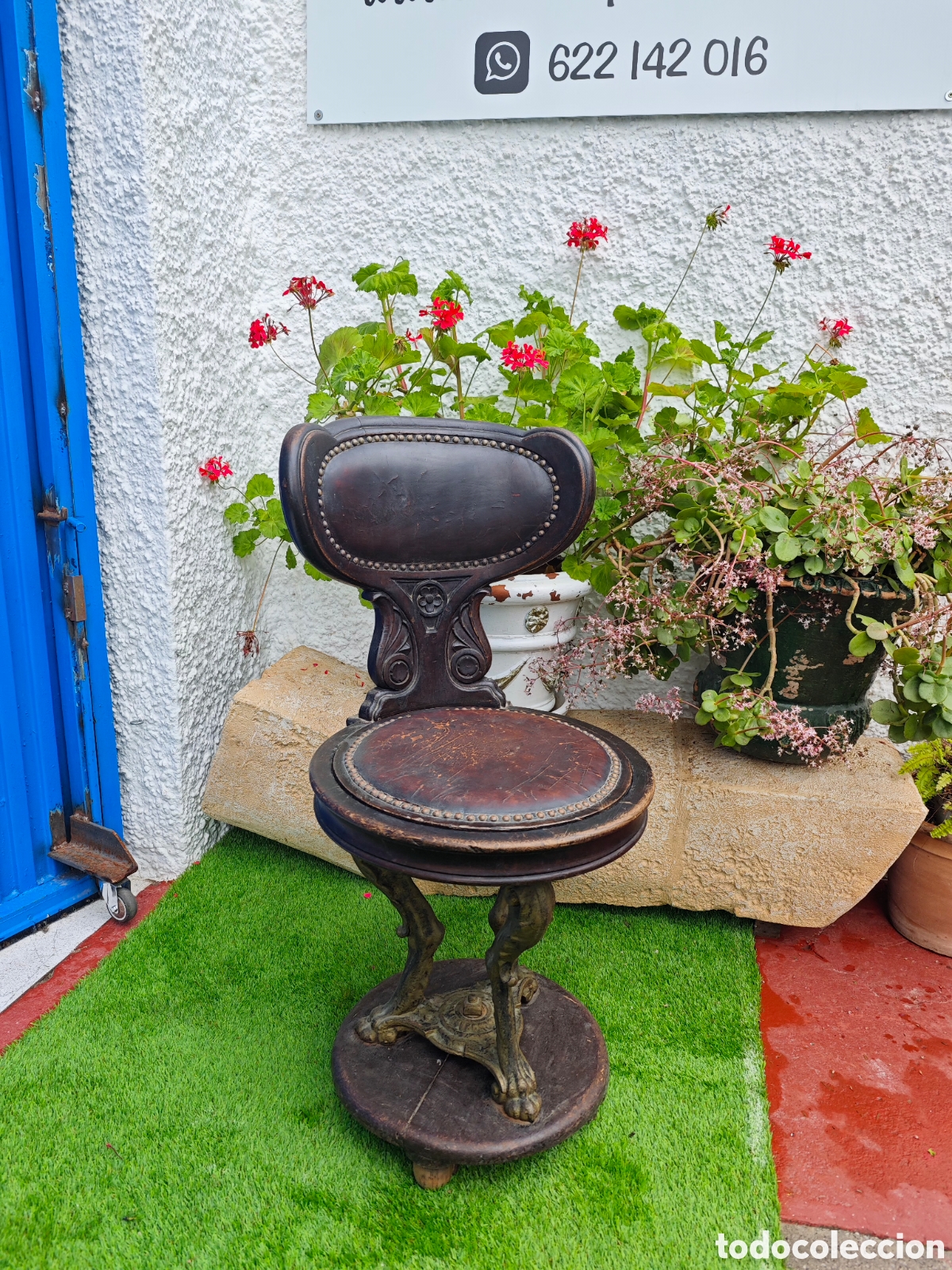 Antig&uuml;edades: Captains chair/ silla de capitan de barco - Foto 1