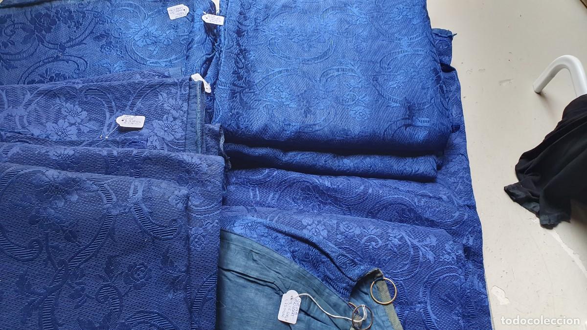 Antig&uuml;edades: Cortinas azul Jacquard - Foto 1