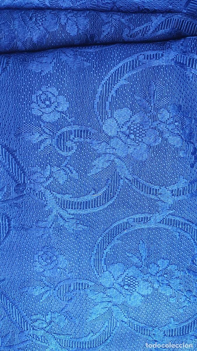 Antig&uuml;edades: Cortinas azul Jacquard - Foto 2