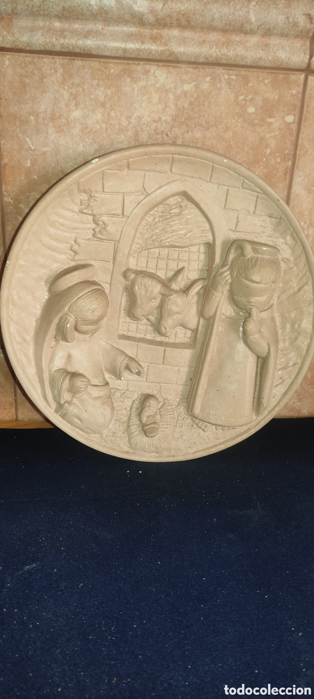 Antig&uuml;edades: Antiguo plato de barro nacimiento - Foto 2