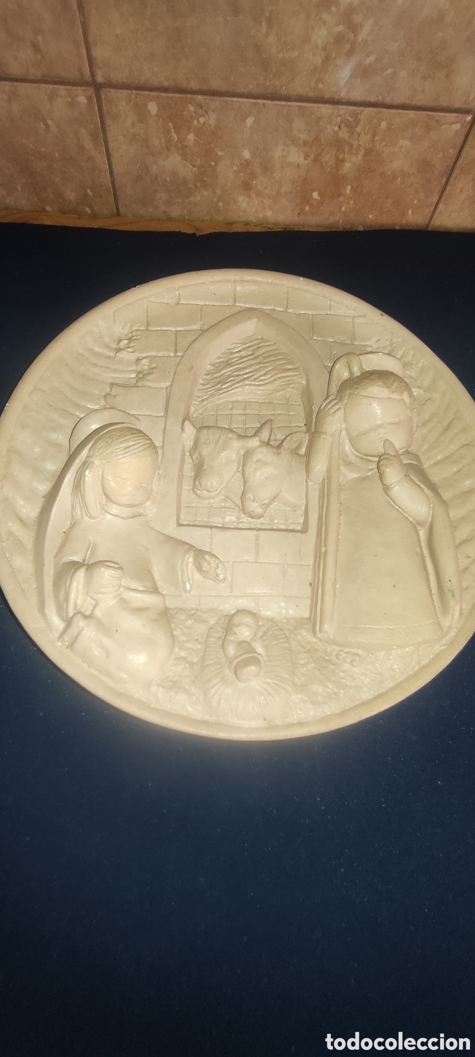 Antig&uuml;edades: Antiguo plato de barro nacimiento - Foto 7