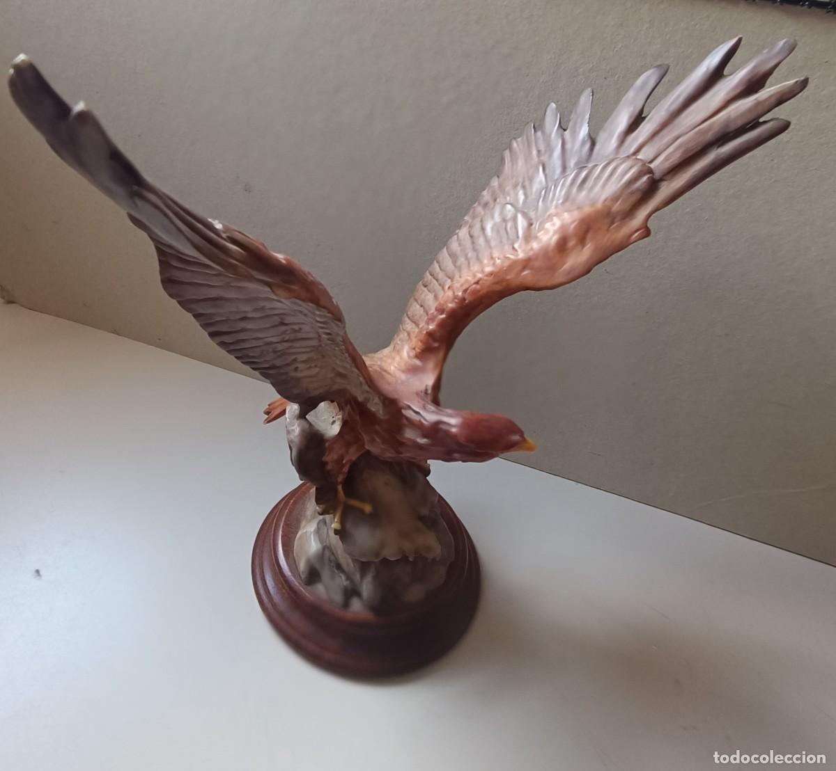 Antig&uuml;edades: Figura &Aacute;guila Base De Madera - Foto 4