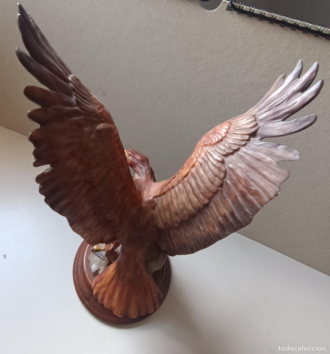 Antig&uuml;edades: Figura &Aacute;guila Base De Madera - Foto 5