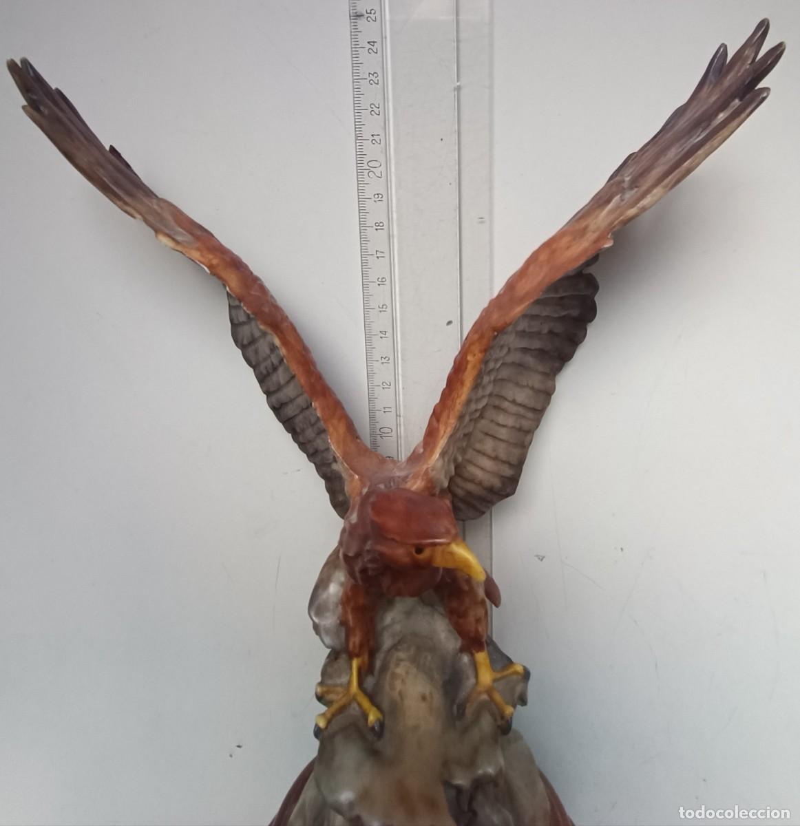 Antig&uuml;edades: Figura &Aacute;guila Base De Madera - Foto 7