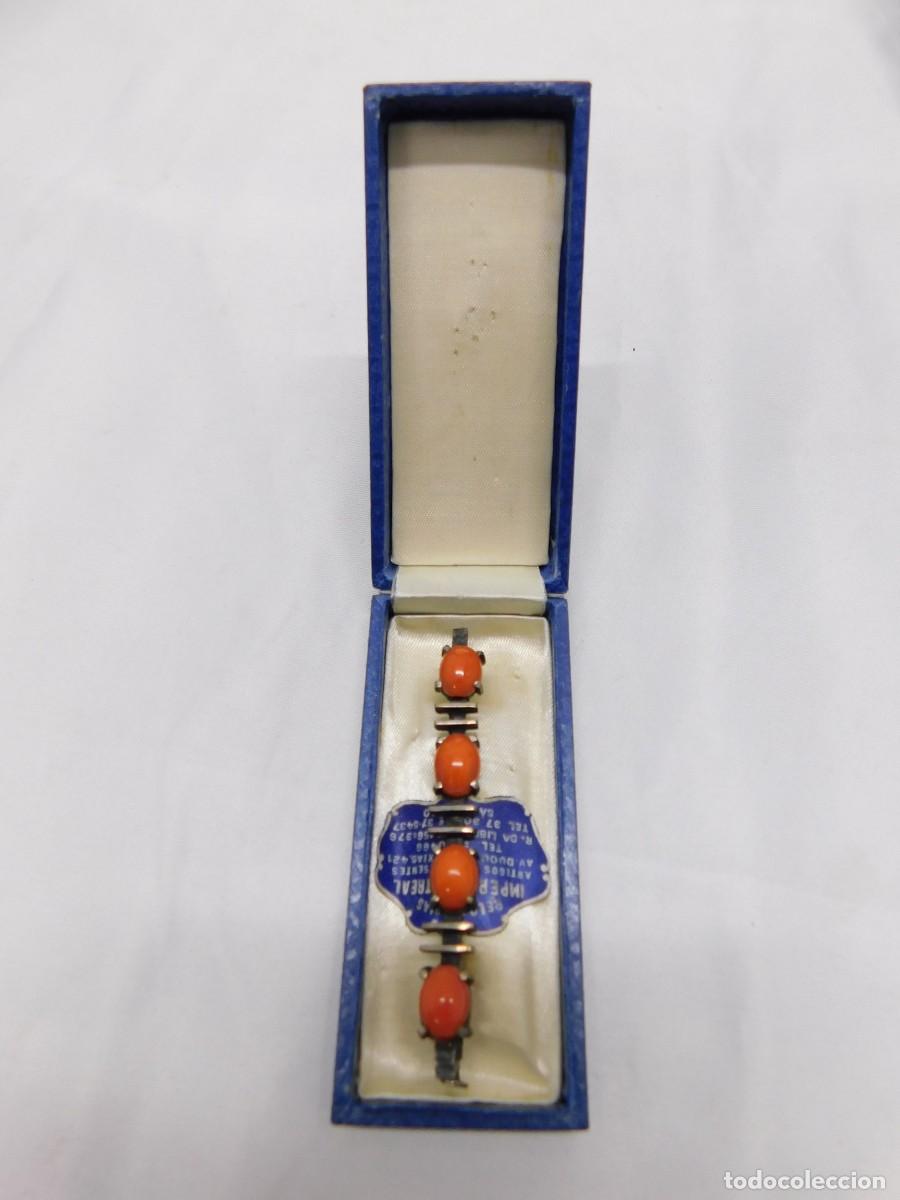 Antig&uuml;edades: BROCHE DE PLATA Y CORAL - Foto 11