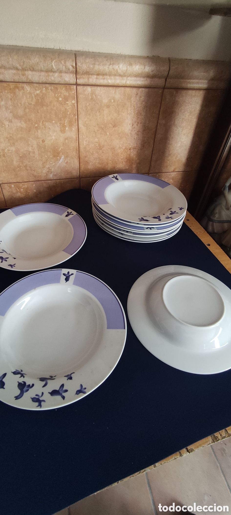 Antig&uuml;edades: Conjunto 10 platos porcelana - Foto 5