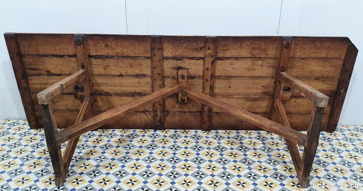 Antig&uuml;edades: Mesa tocinera antigua rustica de madera - Foto 2