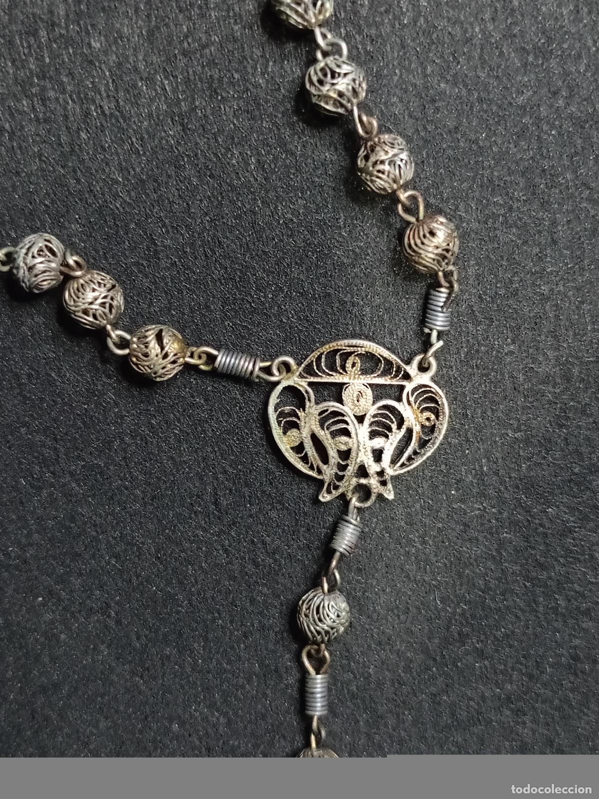 Antig&uuml;edades: ROSARIO CON ESTUCHE DE PLATA - Foto 2