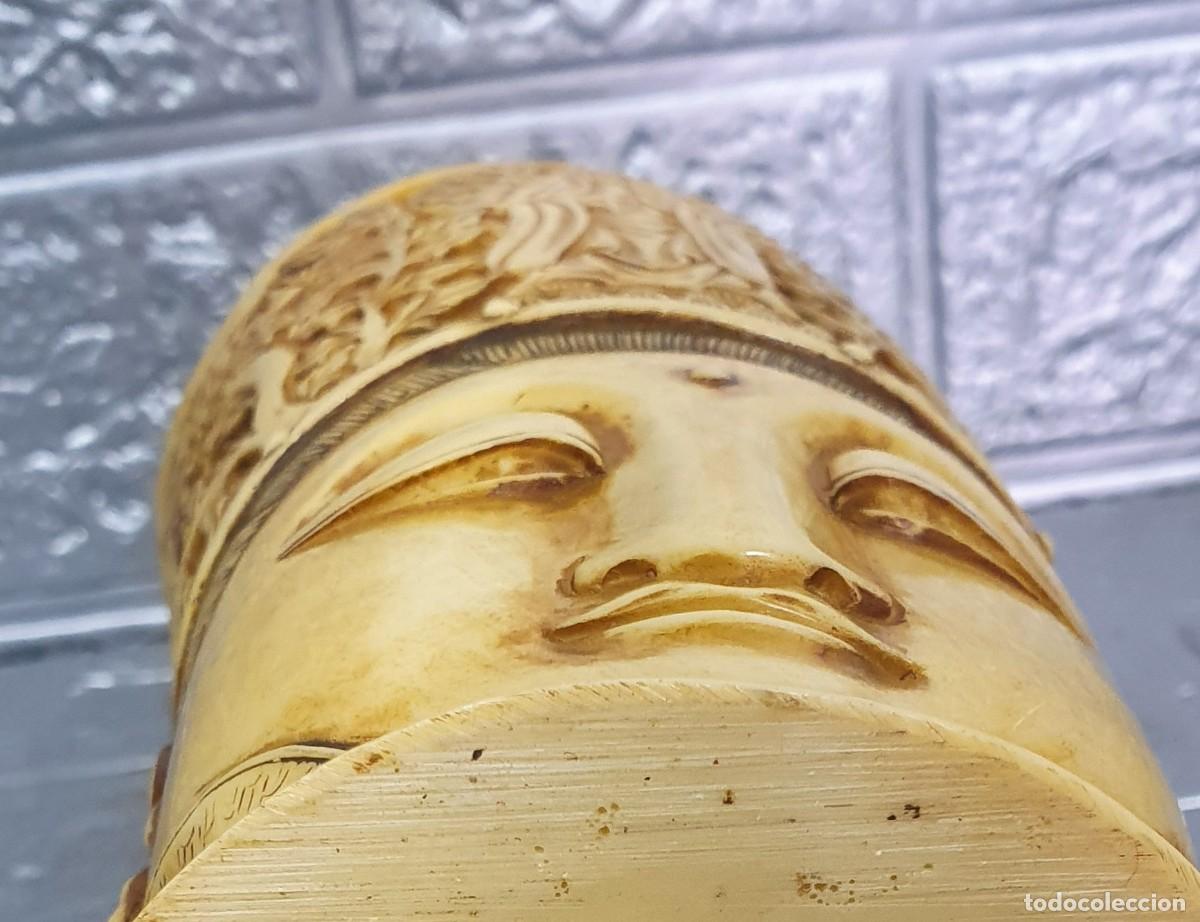 Antig&uuml;edades: Figura rostro Buda en marmolina - Foto 7