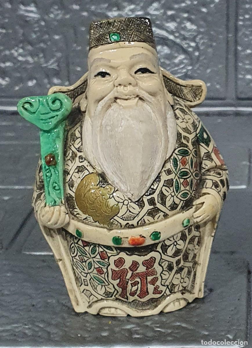 Antig&uuml;edades: Figura china en marmolina - Foto 1