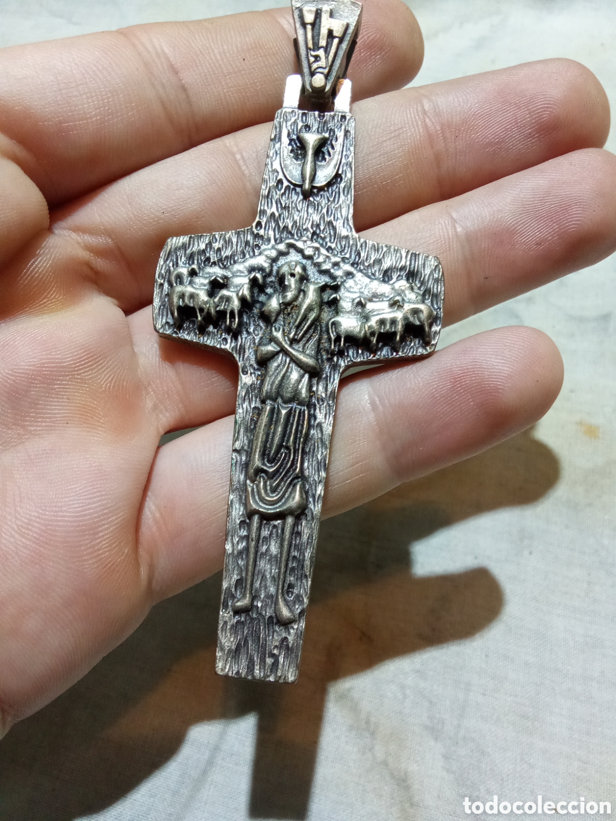 Antig&uuml;edades: CRUZ DEL PPA FRANCISCO HECHA EN ITALIA - Foto 2