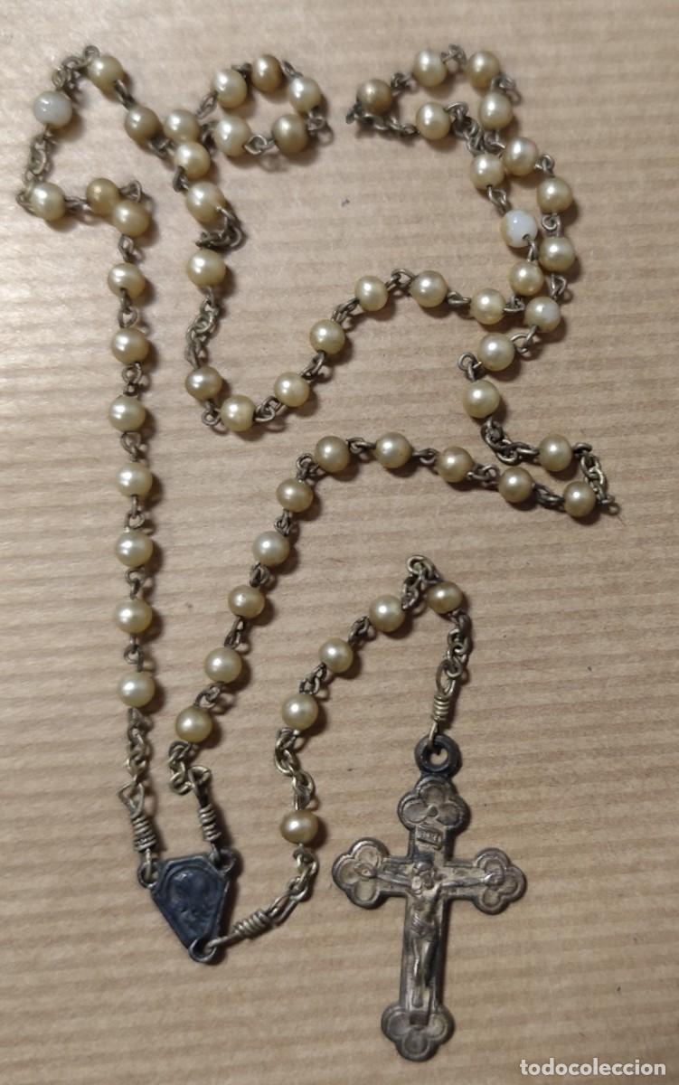 Antig&uuml;edades: ANTIGUO ROSARIO CUENTAS DE PERLAS - Foto 1