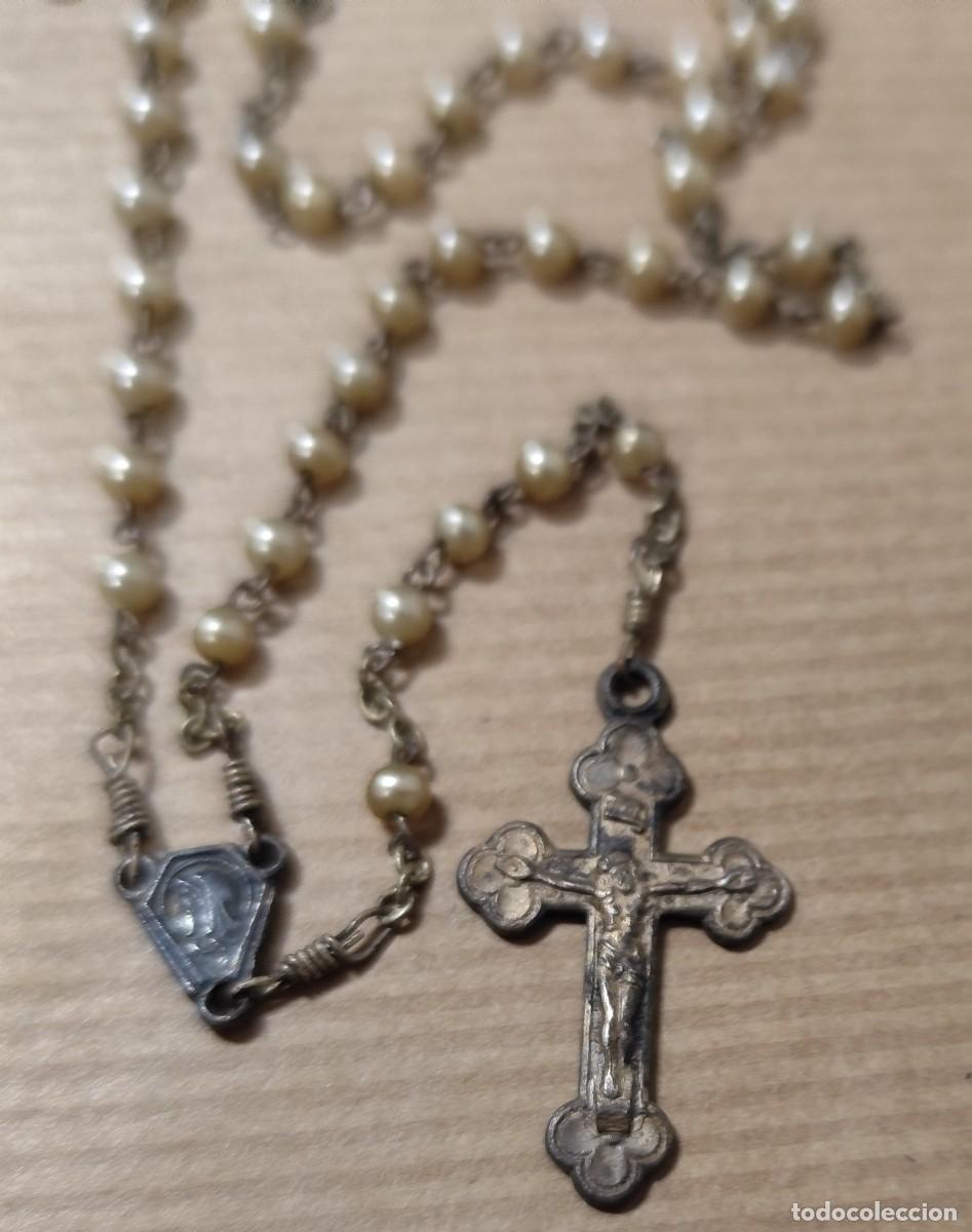 Antig&uuml;edades: ANTIGUO ROSARIO CUENTAS DE PERLAS - Foto 2