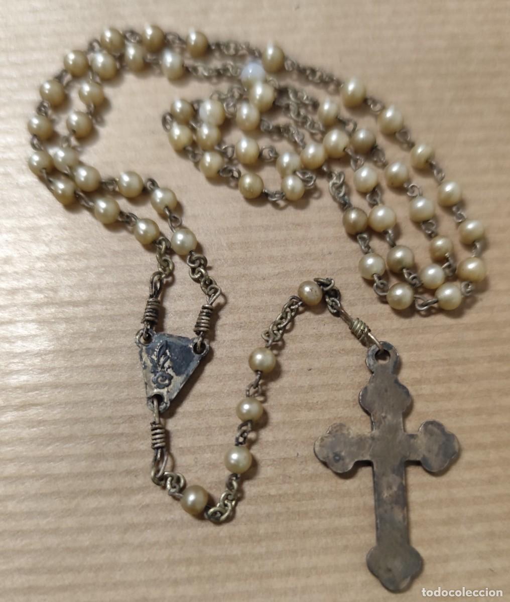 Antig&uuml;edades: ANTIGUO ROSARIO CUENTAS DE PERLAS - Foto 6
