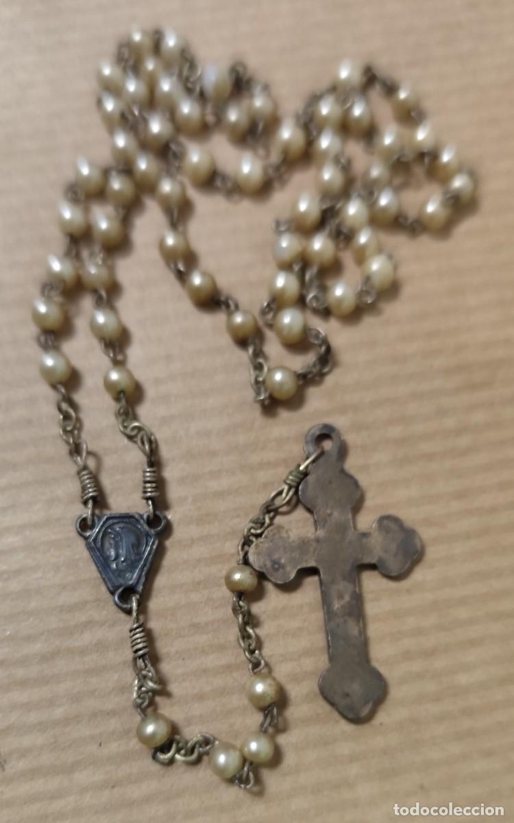 Antig&uuml;edades: ANTIGUO ROSARIO CUENTAS DE PERLAS - Foto 7