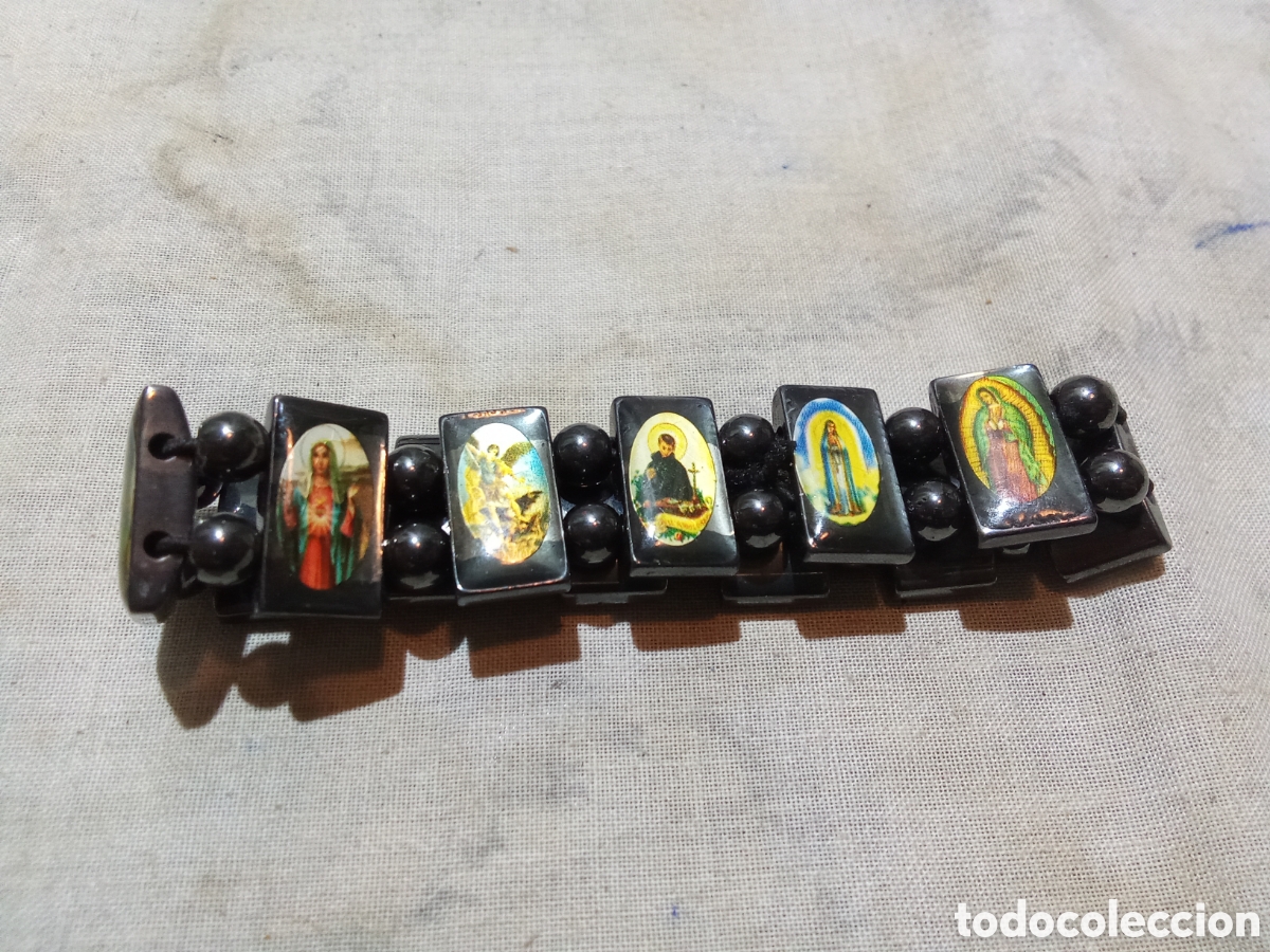 Antig&uuml;edades: LOTE 5 PULSERAS DE VARIOS SANTOS - Foto 4
