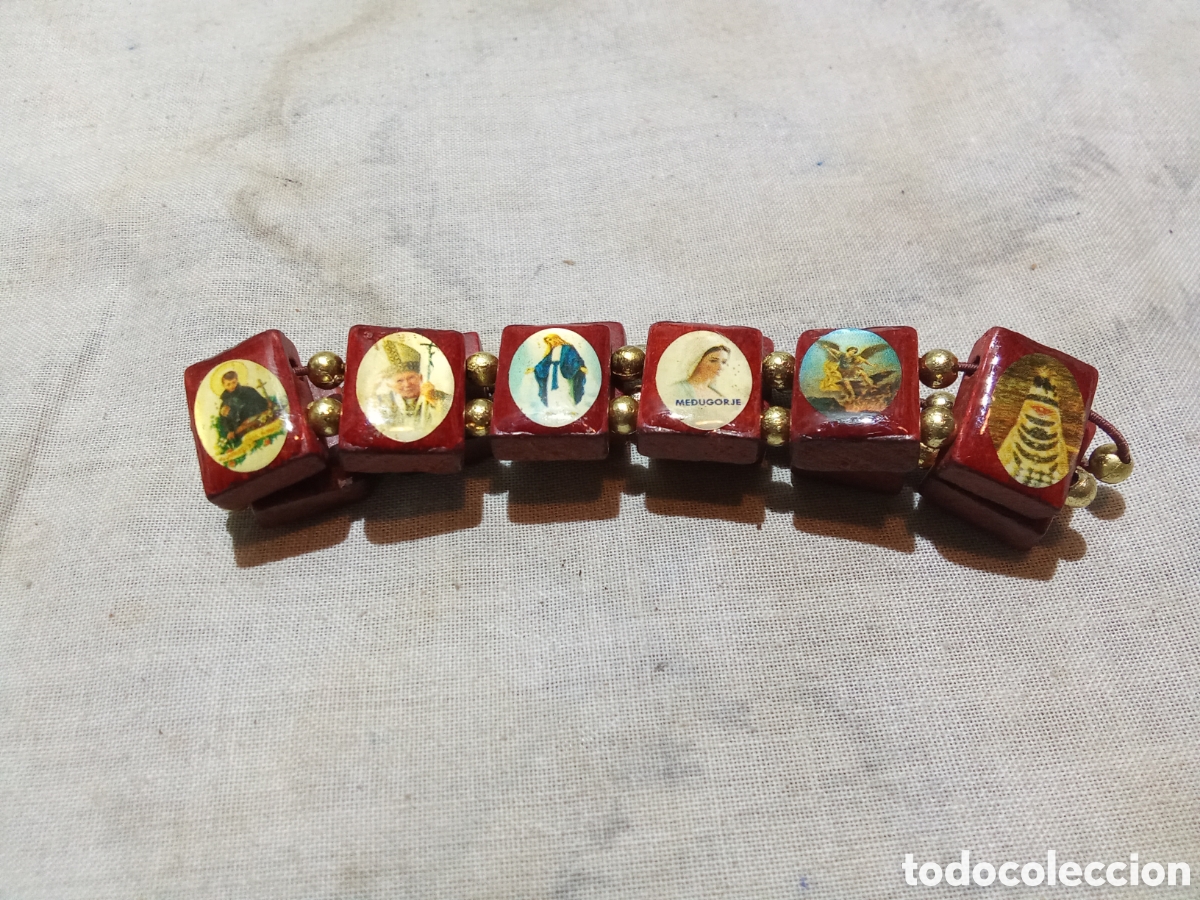 Antig&uuml;edades: LOTE 5 PULSERAS DE VARIOS SANTOS - Foto 6