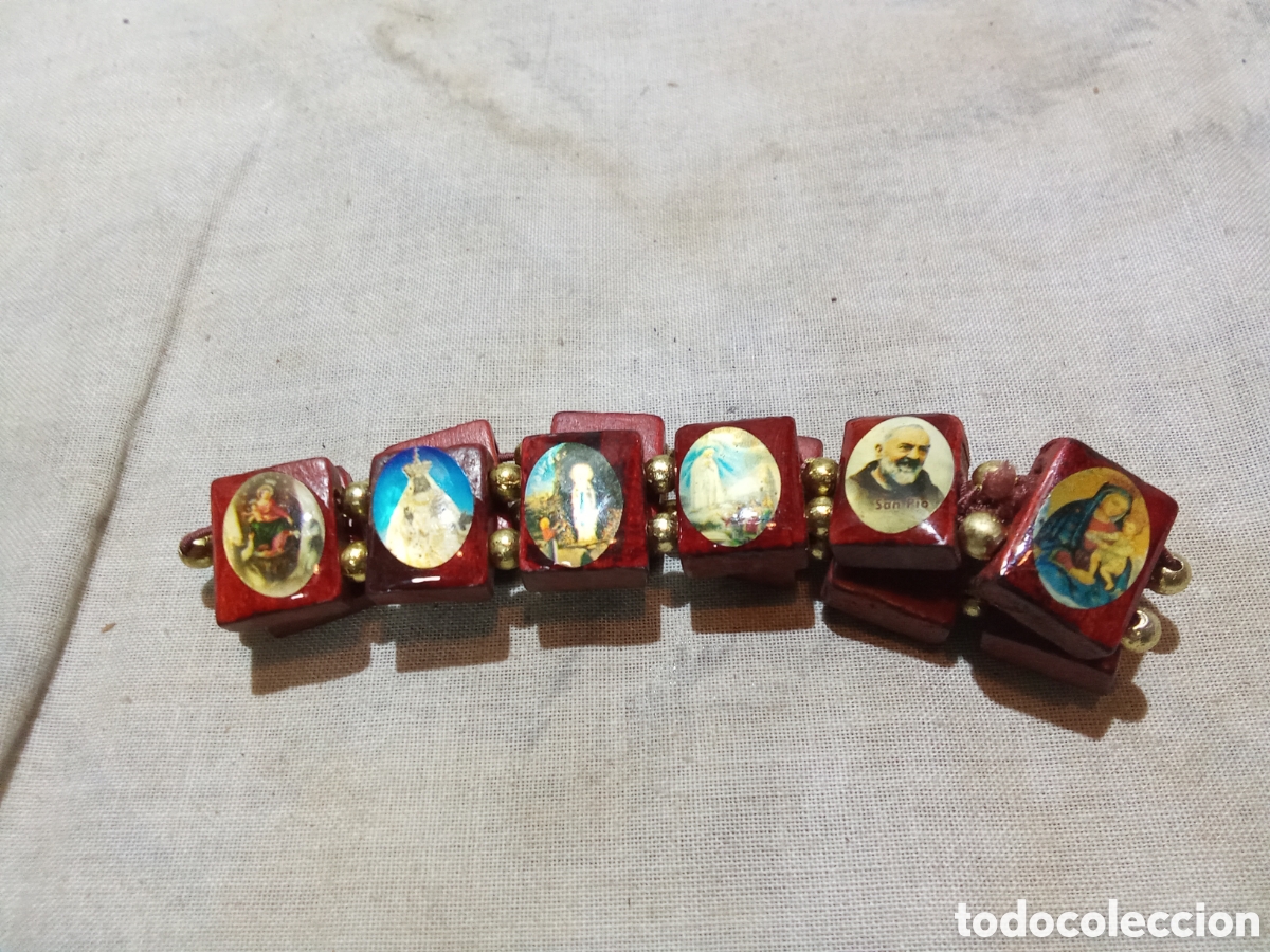 Antig&uuml;edades: LOTE 5 PULSERAS DE VARIOS SANTOS - Foto 7