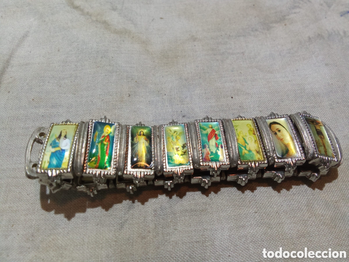 Antig&uuml;edades: LOTE 5 PULSERAS DE VARIOS SANTOS - Foto 10