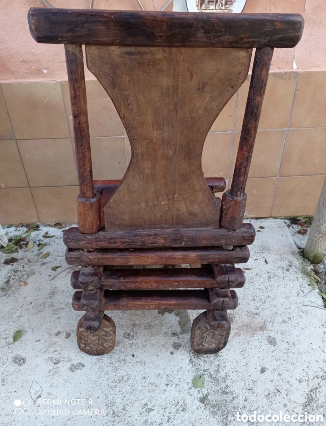 Antig&uuml;edades: Silla de templo birmana tallada, d&eacute;cada de 1850. - Foto 2