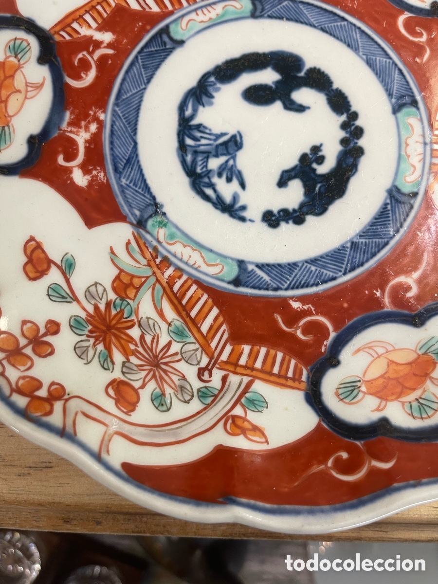 Antig&uuml;edades: Plato de porcelana Imari - Foto 2