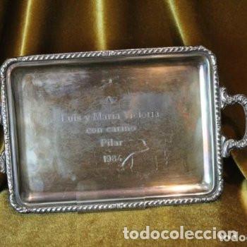 Antig&uuml;edades: Bandeja metal plateado. - Foto 1