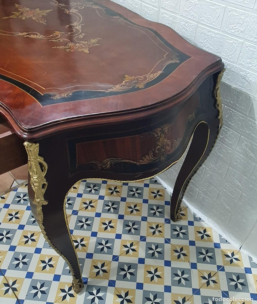 Antig&uuml;edades: Mesa de despacho Luis XV con decorados y bronces - Foto 7
