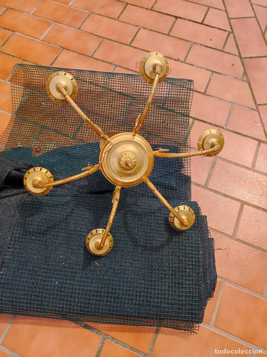 Antig&uuml;edades: Lampara de techo bronce antigua - Foto 4