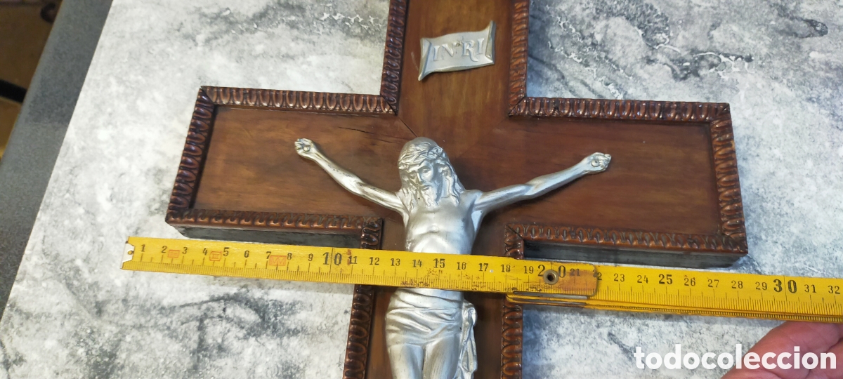 Antig&uuml;edades: Crucifijo madera y metal - Foto 8
