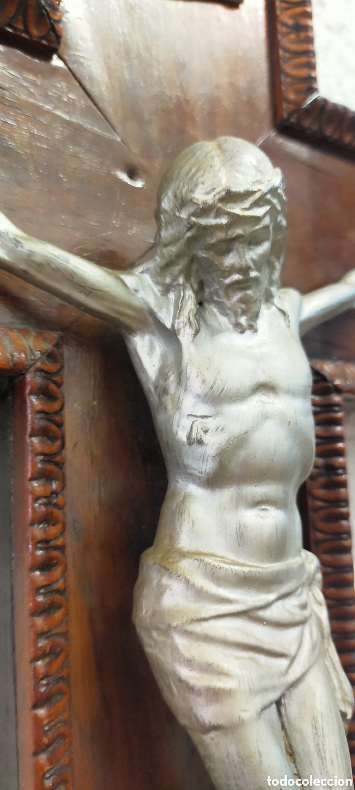 Antig&uuml;edades: Crucifijo madera y metal - Foto 10