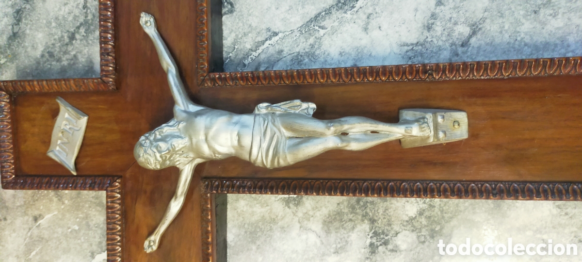 Antig&uuml;edades: Crucifijo madera y metal - Foto 14