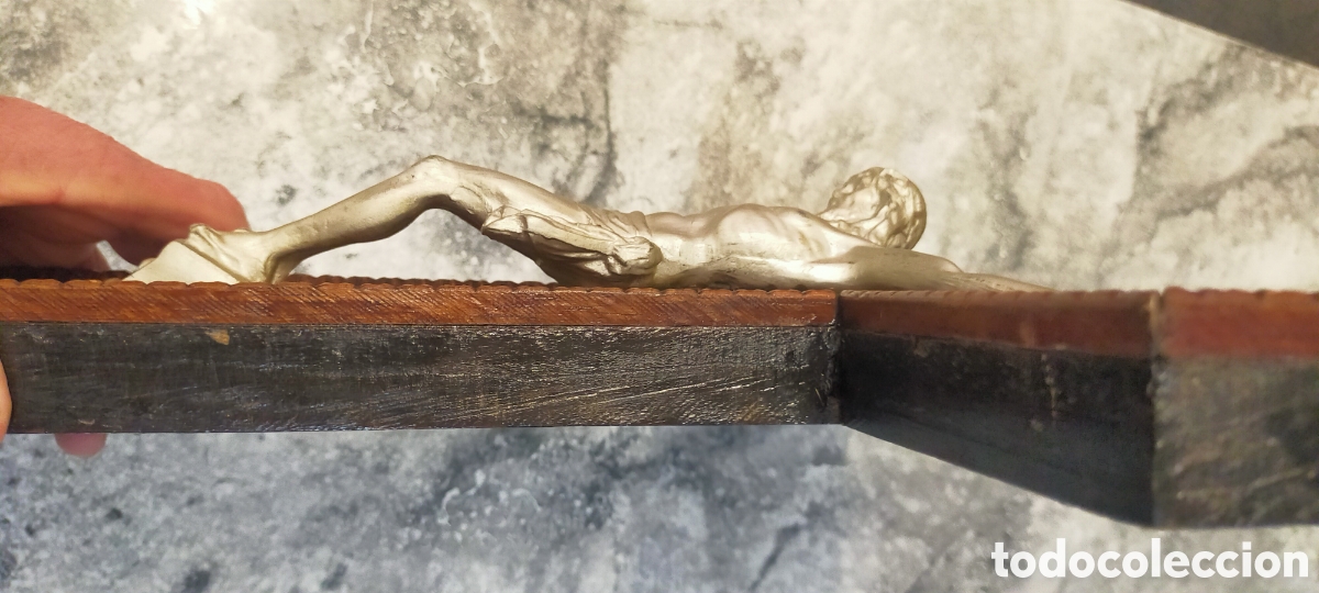 Antig&uuml;edades: Crucifijo madera y metal - Foto 16