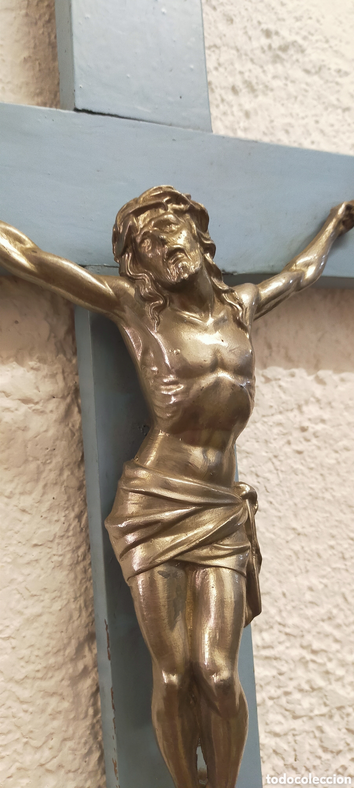 Antig&uuml;edades: Crucifijo madera y metal - Foto 2