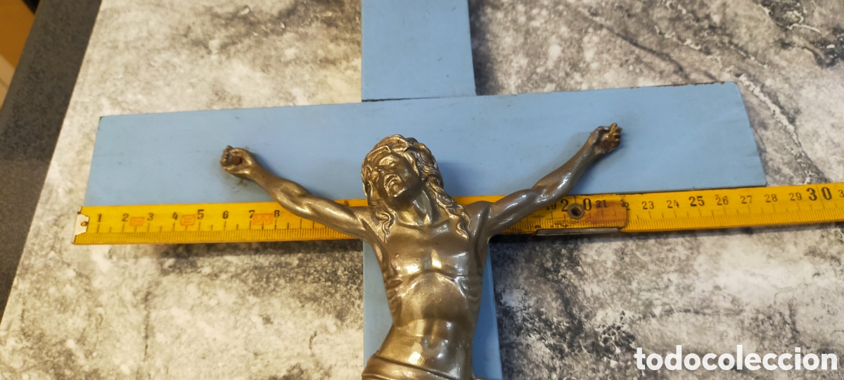 Antig&uuml;edades: Crucifijo madera y metal - Foto 5