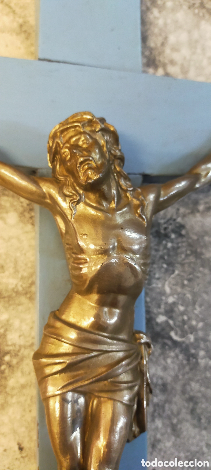 Antig&uuml;edades: Crucifijo madera y metal - Foto 6