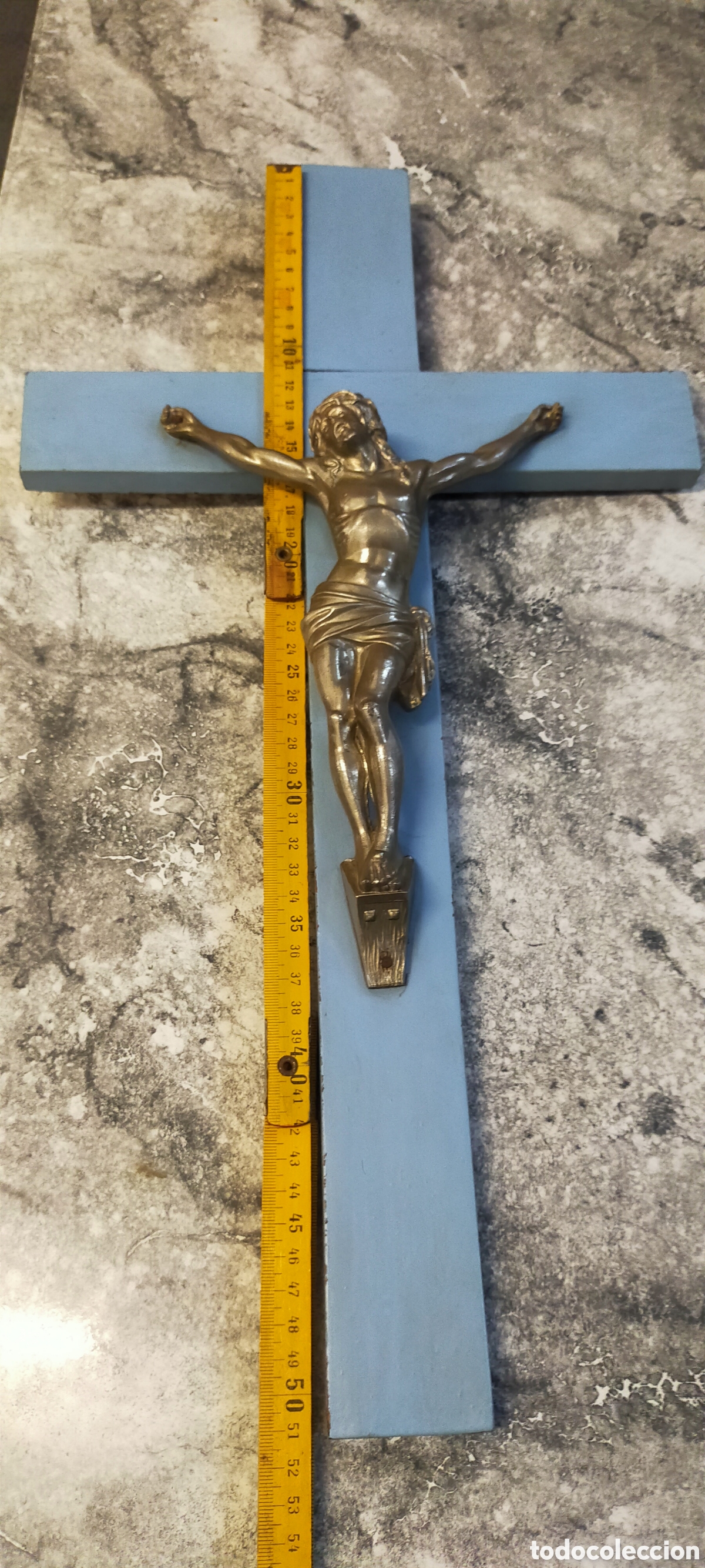 Antig&uuml;edades: Crucifijo madera y metal - Foto 7