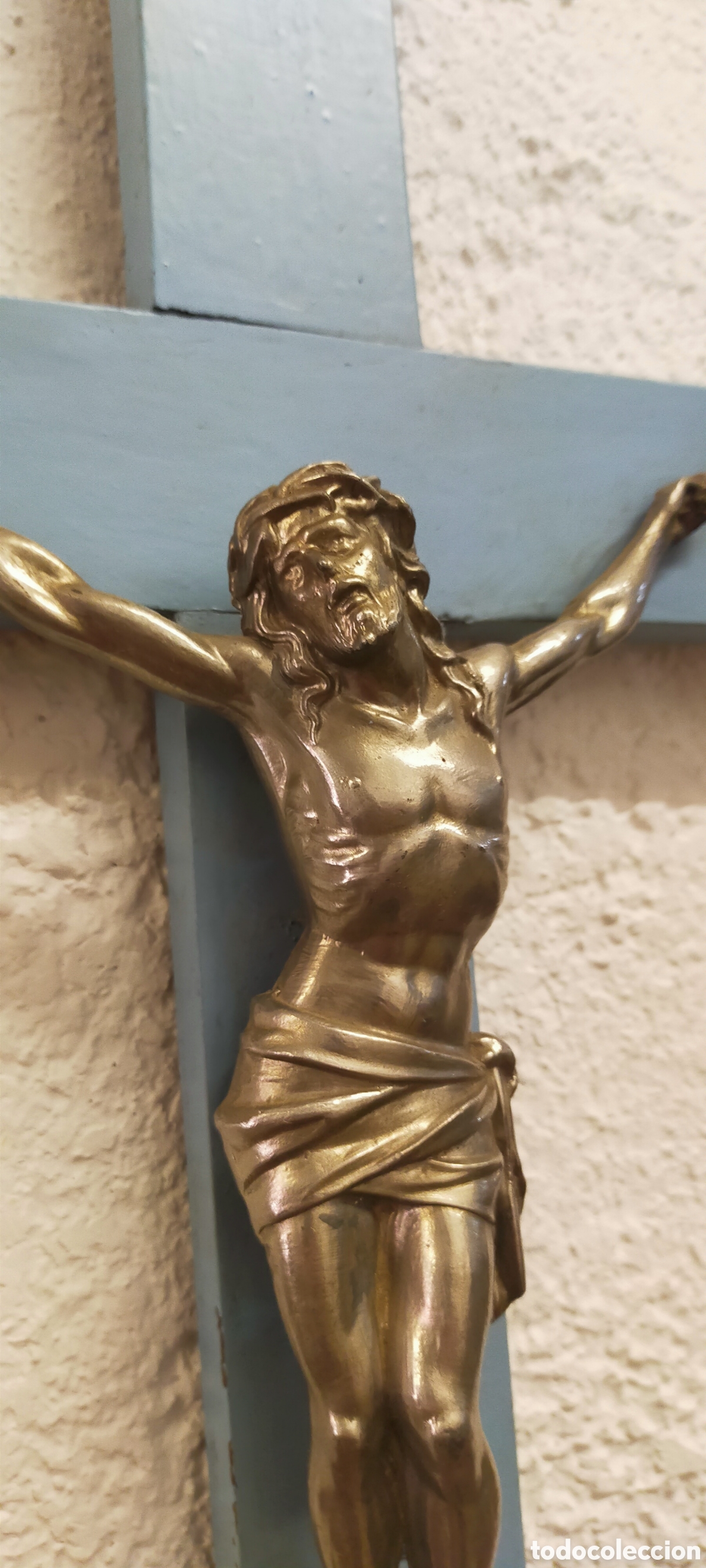 Antig&uuml;edades: Crucifijo madera y metal - Foto 8