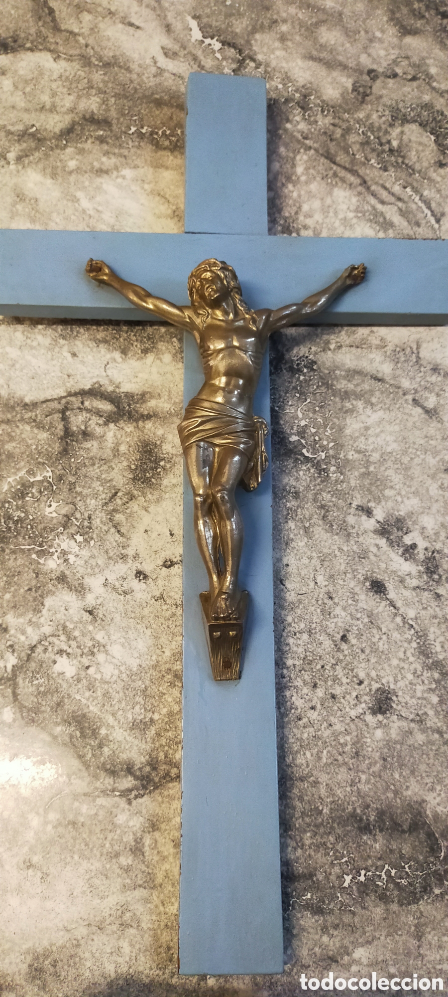 Antig&uuml;edades: Crucifijo madera y metal - Foto 9