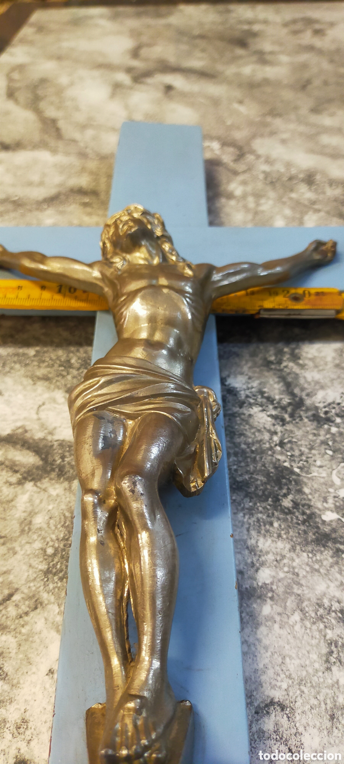 Antig&uuml;edades: Crucifijo madera y metal - Foto 10