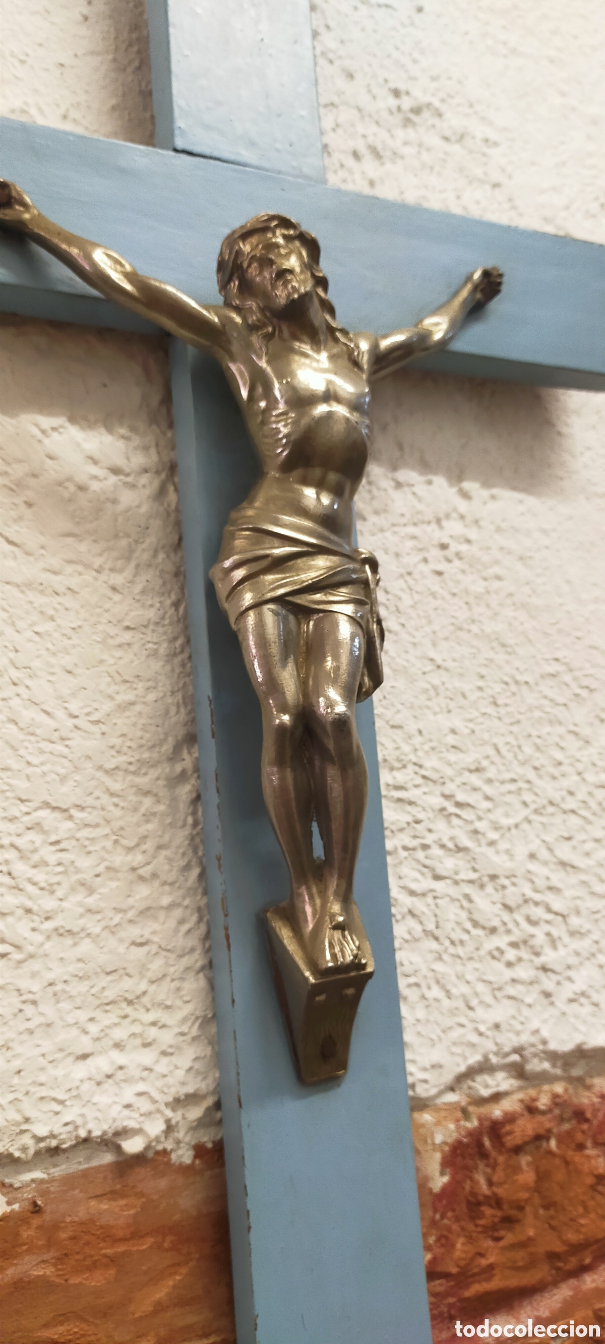 Antig&uuml;edades: Crucifijo madera y metal - Foto 1