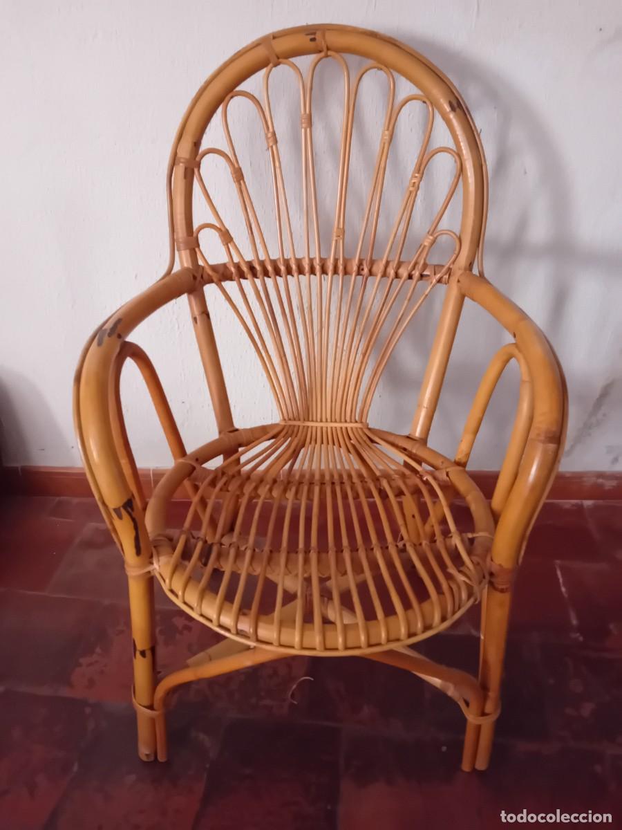 Antig&uuml;edades: Sill&oacute;n de bamb&uacute; d&eacute;cada de los 80 - Foto 1